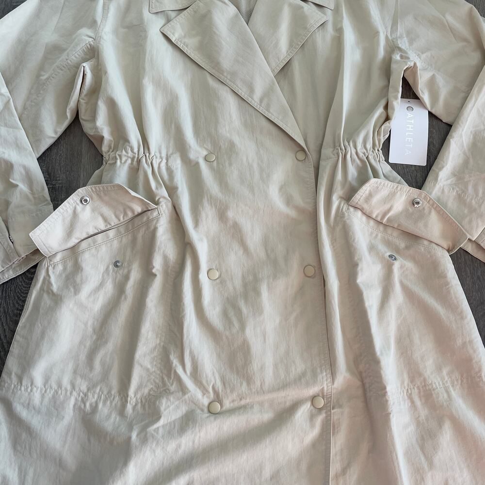 NWT Athleta Luna Trench Coat in Dune - Size: Medium - Picture 9 of 11